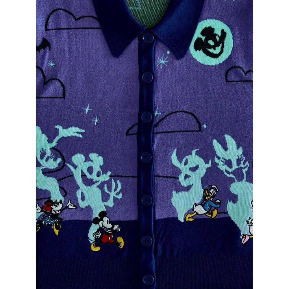 Disney Mickey & Friends Halloween Parade Womens‎ Glow-in-The-Dark Large Cardigan